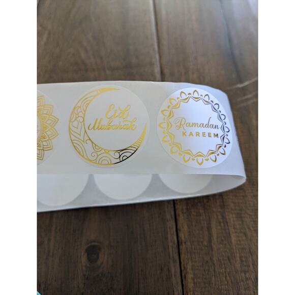 1 Roll 300 Pieces Eid Mubarak Ramadan Kareem Stickers Labels Party Decorations - Picture 5 of 5